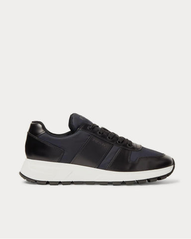 Prada Match Race Leather-Trimmed Nylon  Black low top sneakers