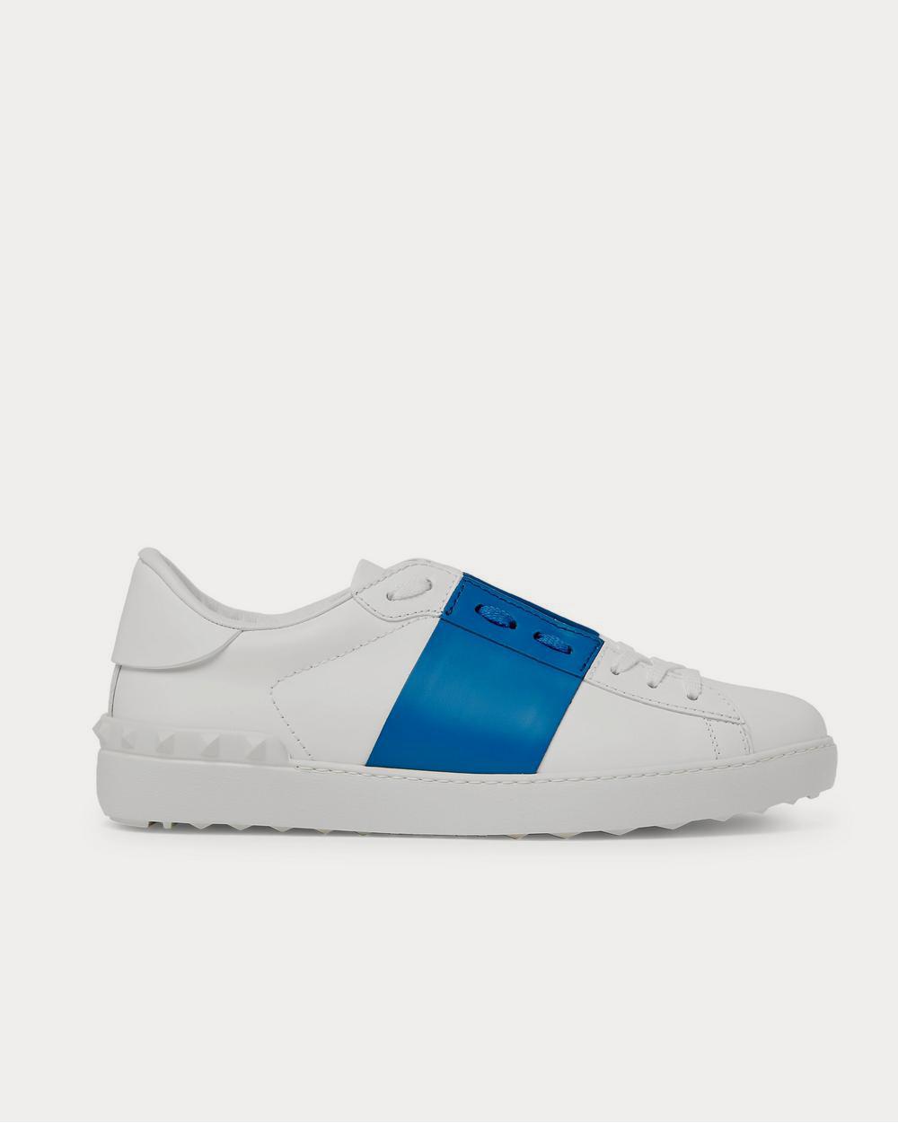 Valentino Open Striped Leather  White low top sneakers - 1