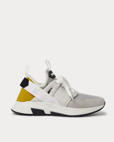 Tom Ford Jago Suede, Mesh and Neoprene  Gray low top sneakers