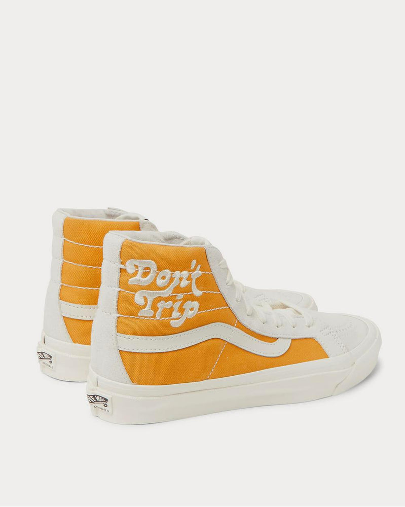 Vans X Free & Easy OG SK8-HI LX Leather-Trimmed Canvas and Suede High-Top  Yellow high top sneakers - 3