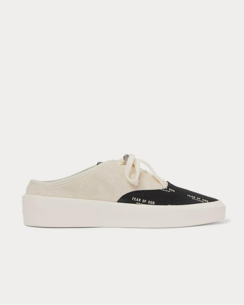 Fear of God 101 Suede and Logo-Print Canvas Backless  Stone low top sneakers - 1