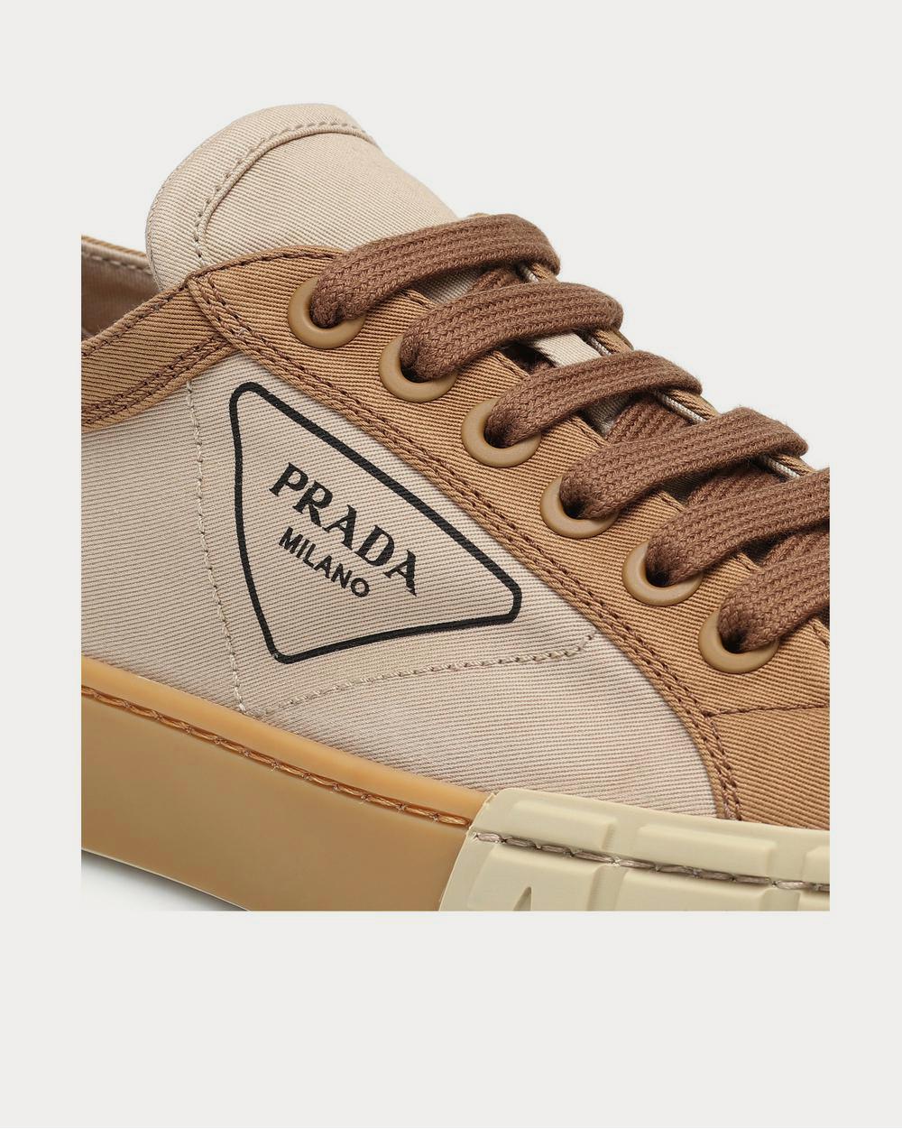 Prada Wheel canvas Corda Khaki Low Top Sneakers - 4