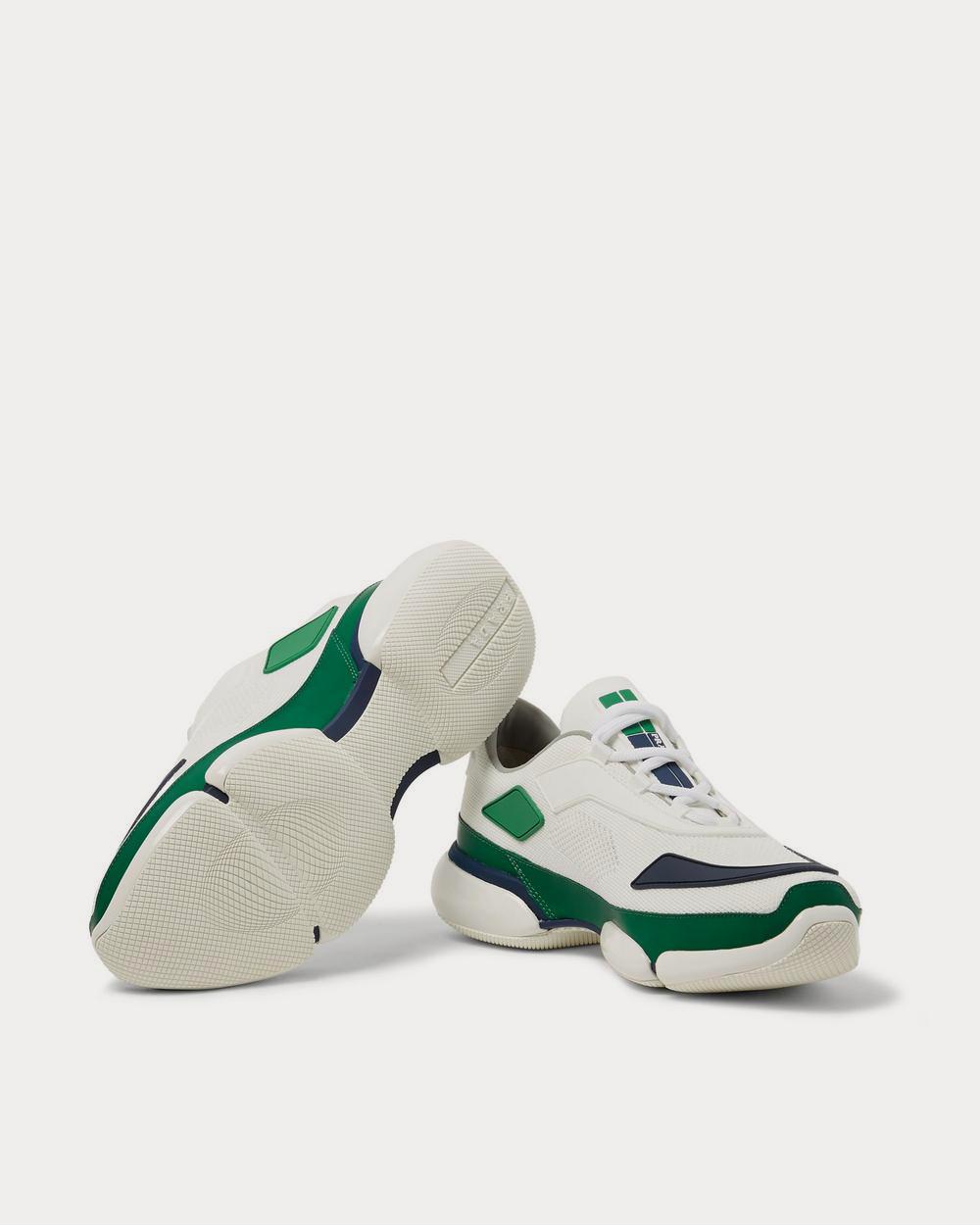 Prada Cloudbust Mesh, Rubber and Leather  White low top sneakers - 3