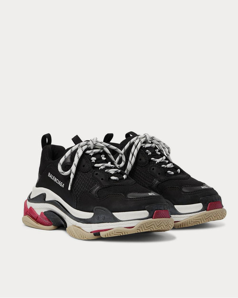 Balenciaga Triple S Mesh, Nubuck and Leather  Black low top sneakers - 2