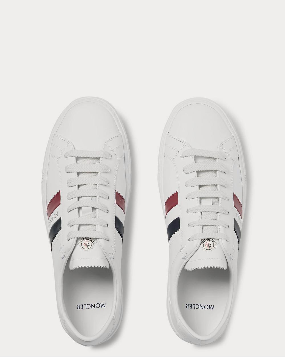 Moncler New Monaco Striped Leather  White low top sneakers - 6