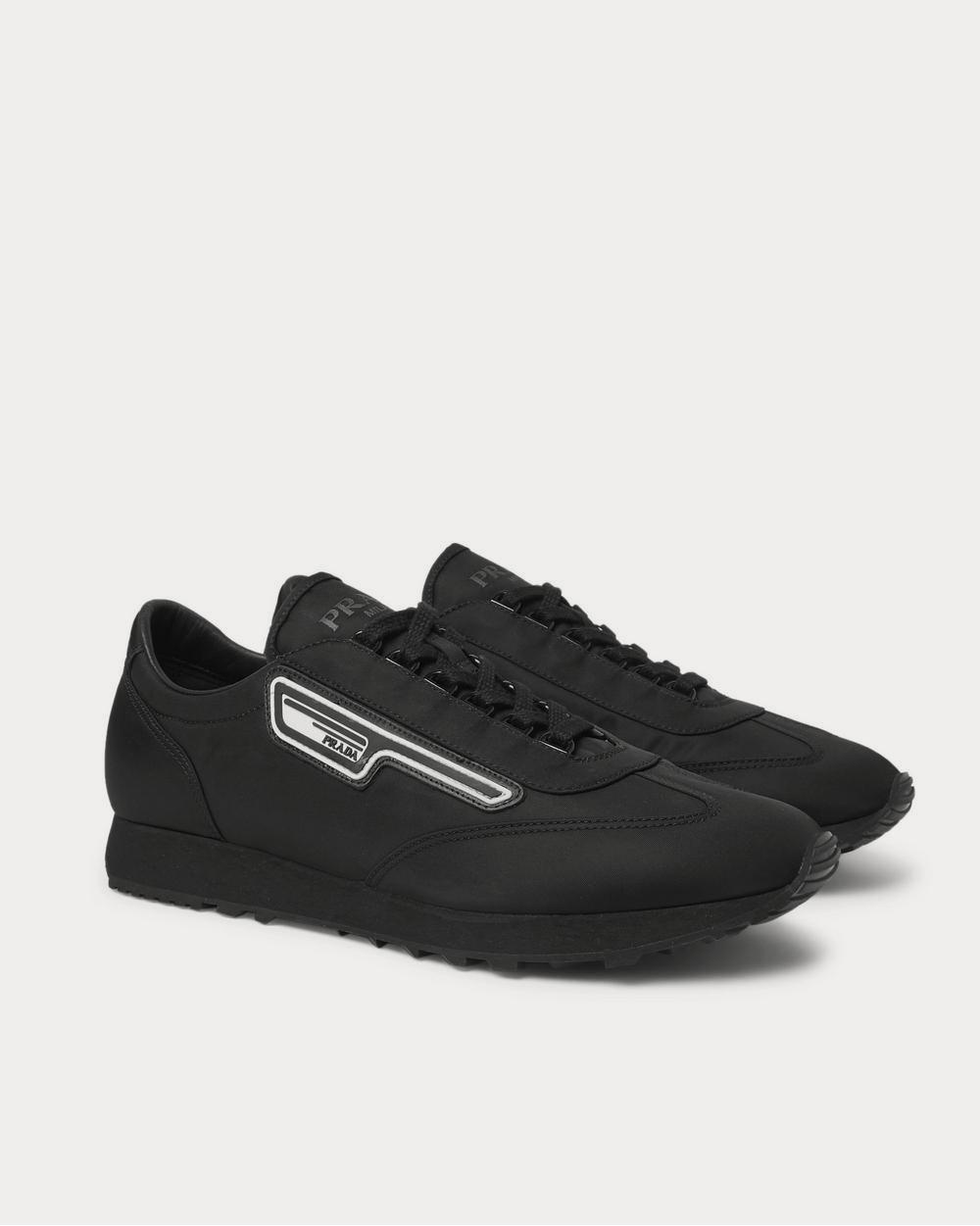 Prada Milano 70 Rubber and Leather-Trimmed Nylon  Black low top sneakers - 2