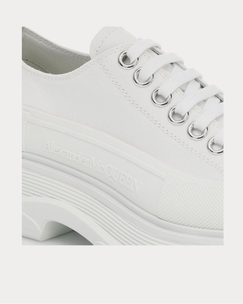 Alexander McQueen Canvas platform White Low Top Sneakers - 4