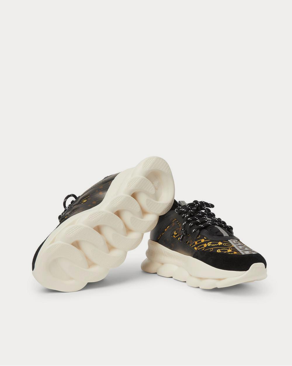 Versace Chain Reaction Panelled Shell, Rubber and Suede  Black low top sneakers - 3