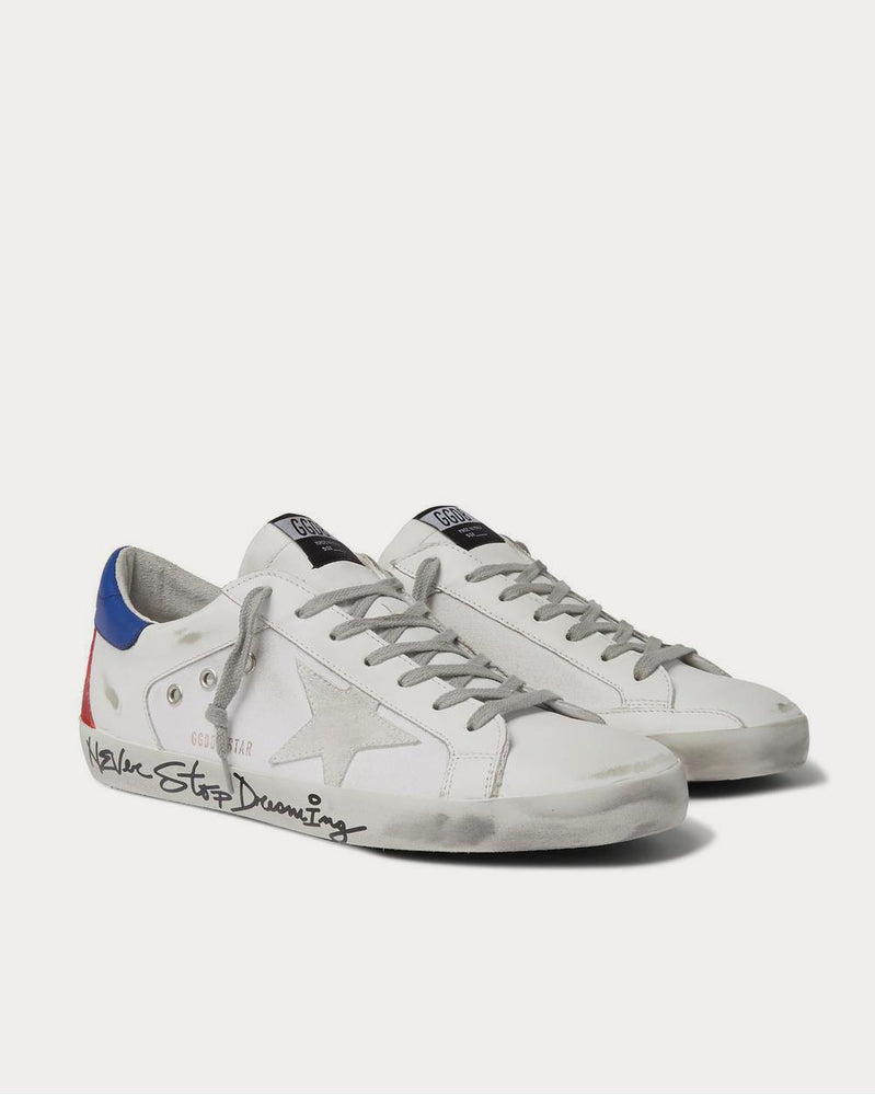 Golden Goose Superstar Distressed Leather, Canvas and Suede  White low top sneakers - 2