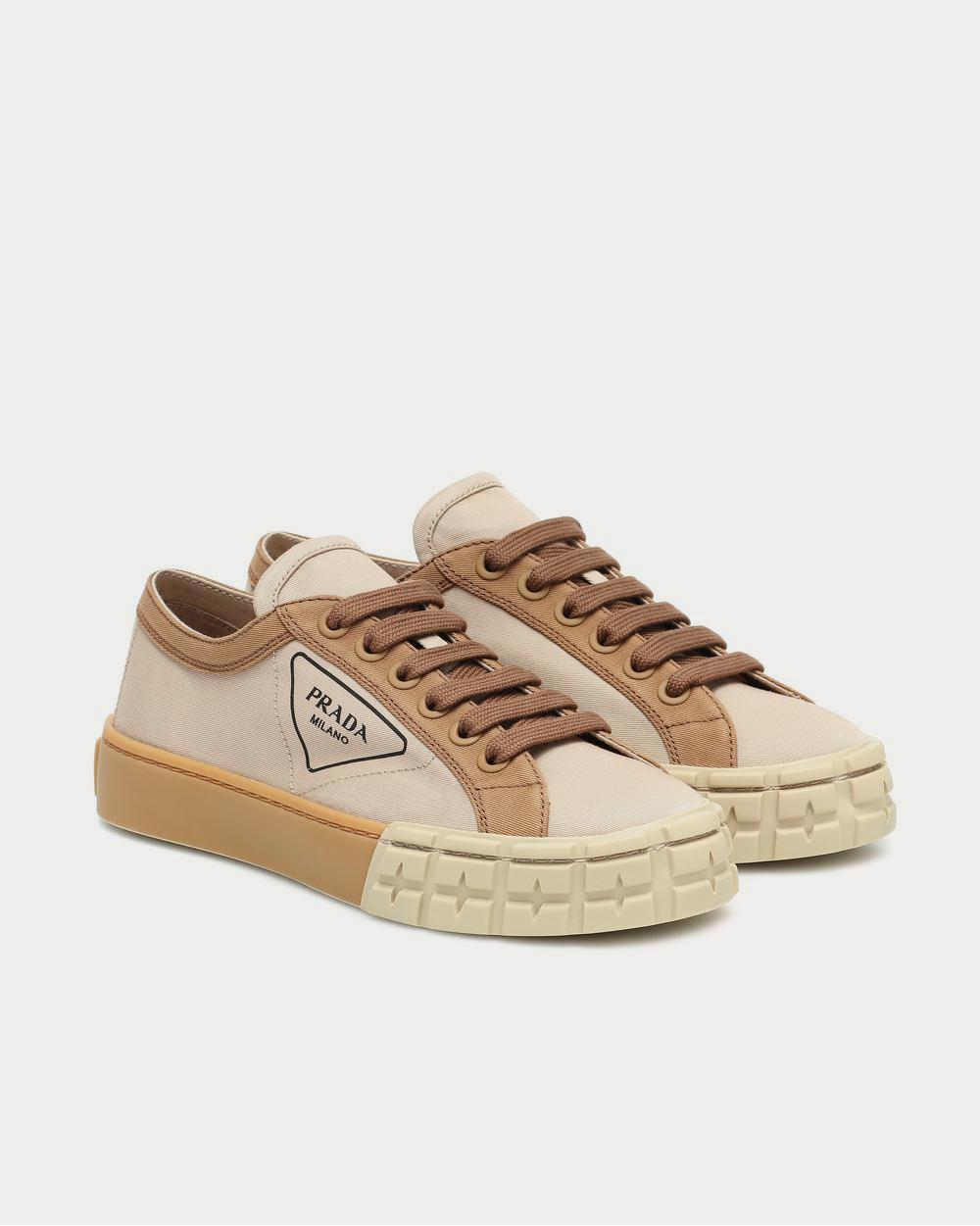 Prada Wheel canvas Corda Khaki Low Top Sneakers - 2