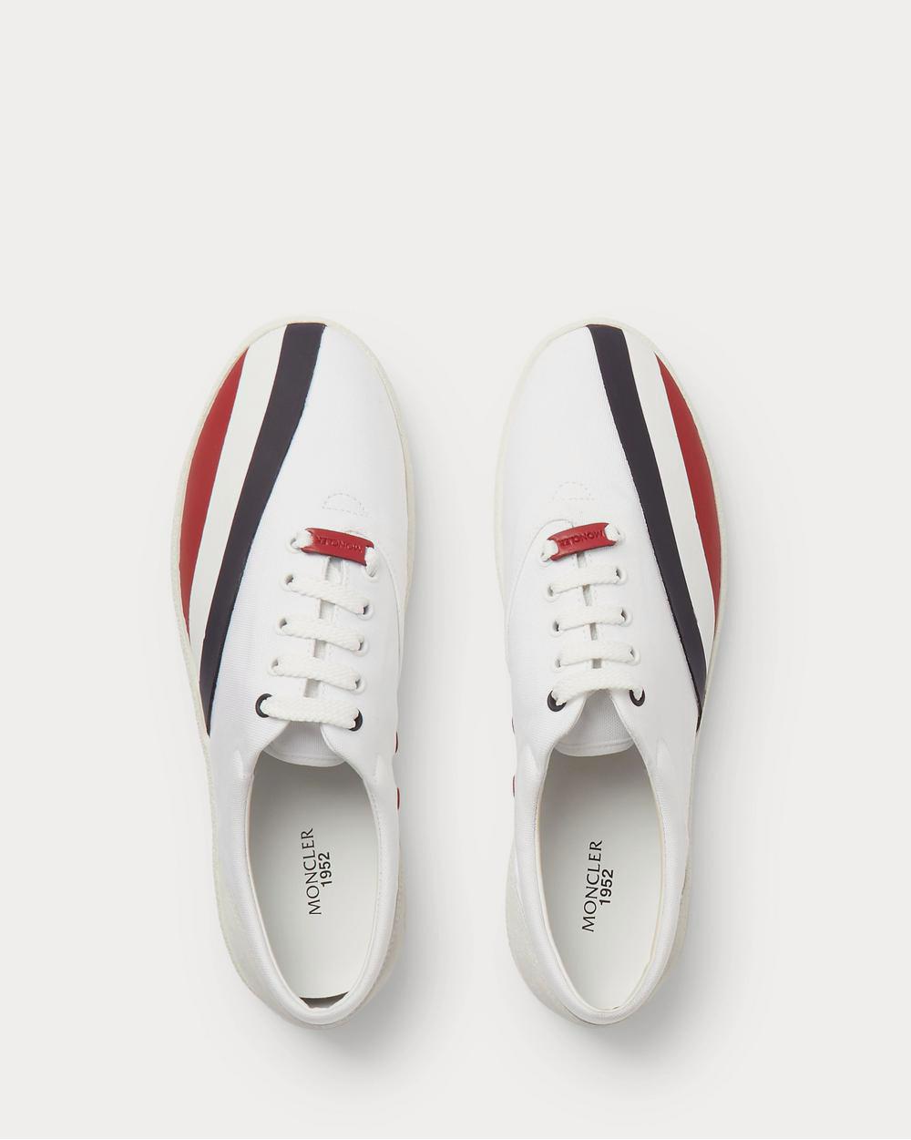 Moncler Suede, Rubber and Canvas  White low top sneakers - 6