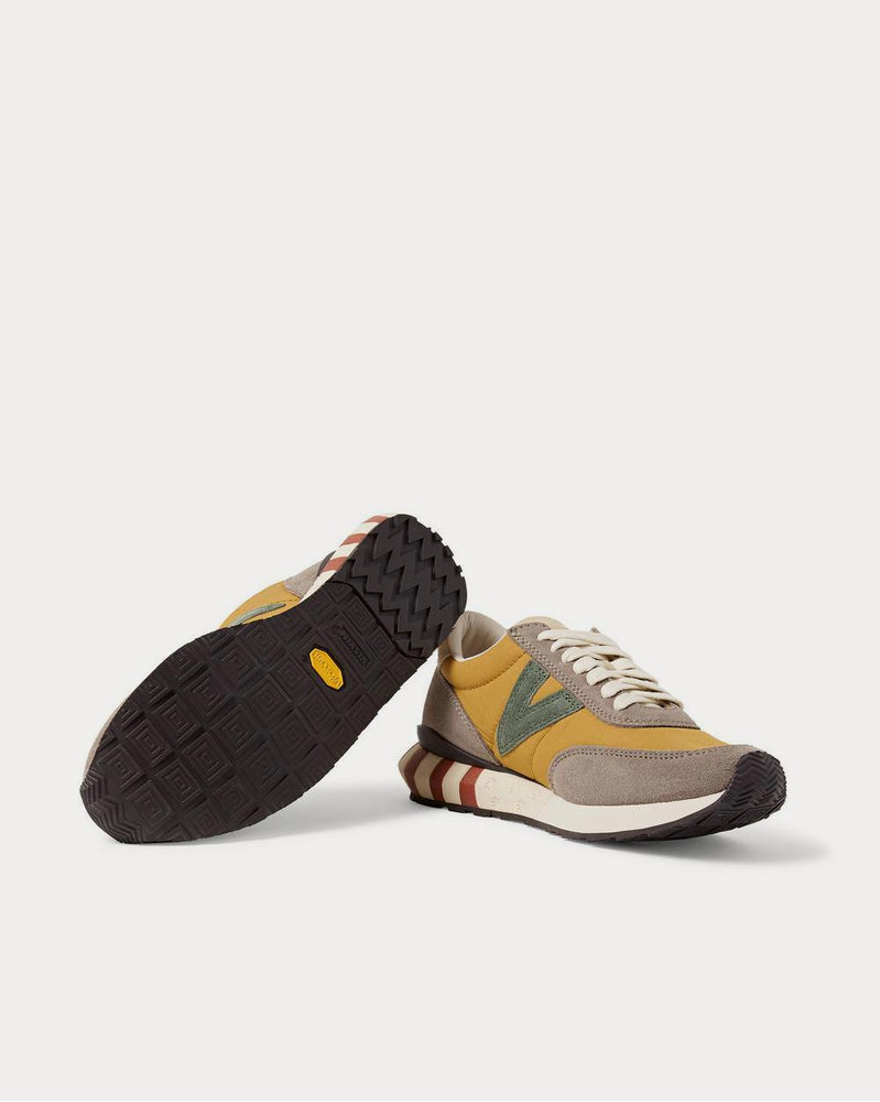 Visvim Attica Suede-Trimmed Nylon  Mustard low top sneakers - 3