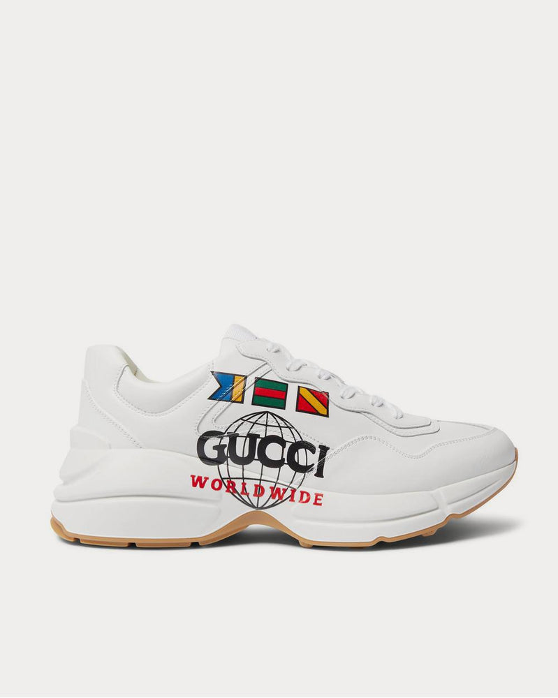 Gucci Rhyton Logo-Print Leather  White low top sneakers - 1