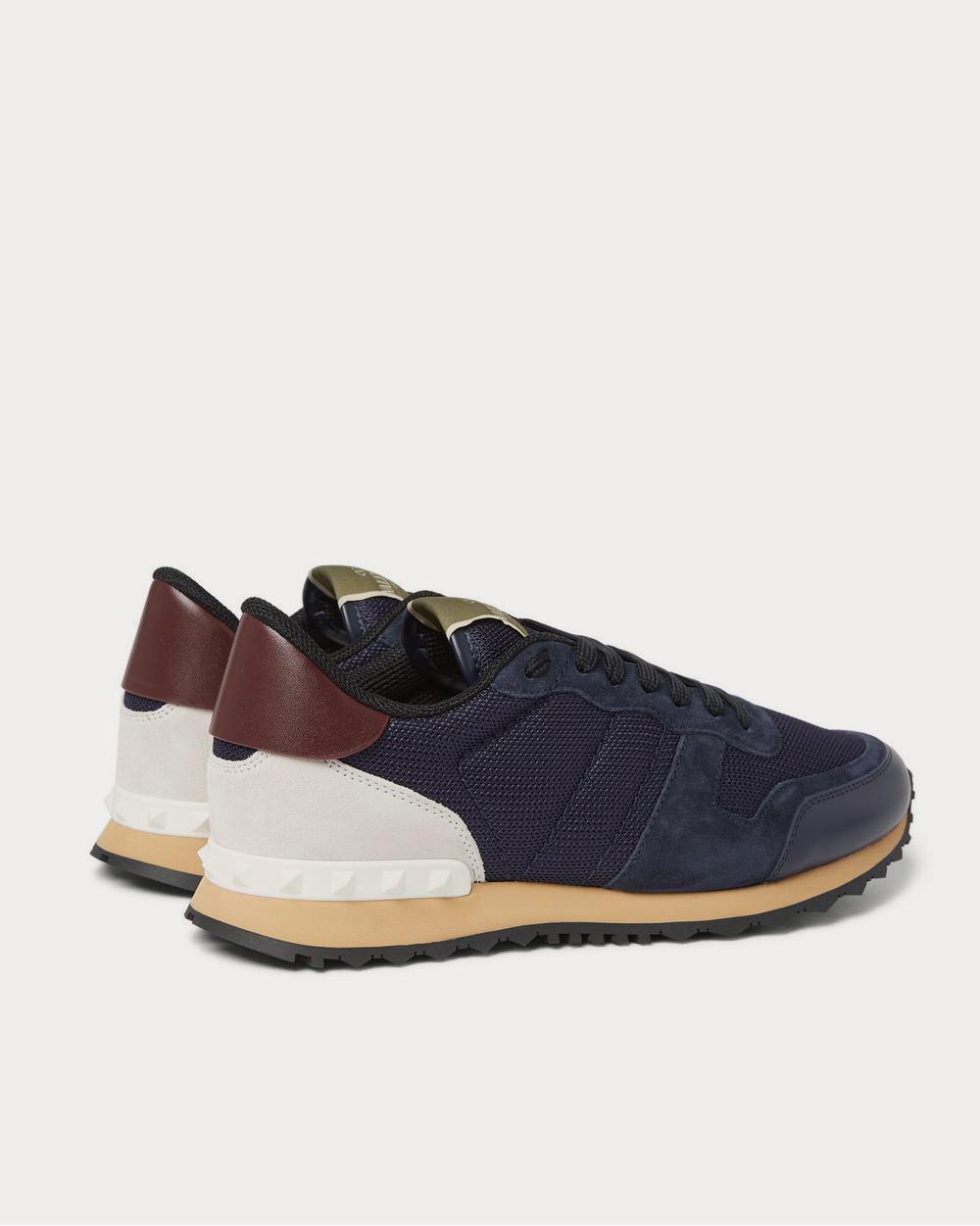 Valentino Rockrunner Mesh, Leather and Suede  Navy low top sneakers - 4