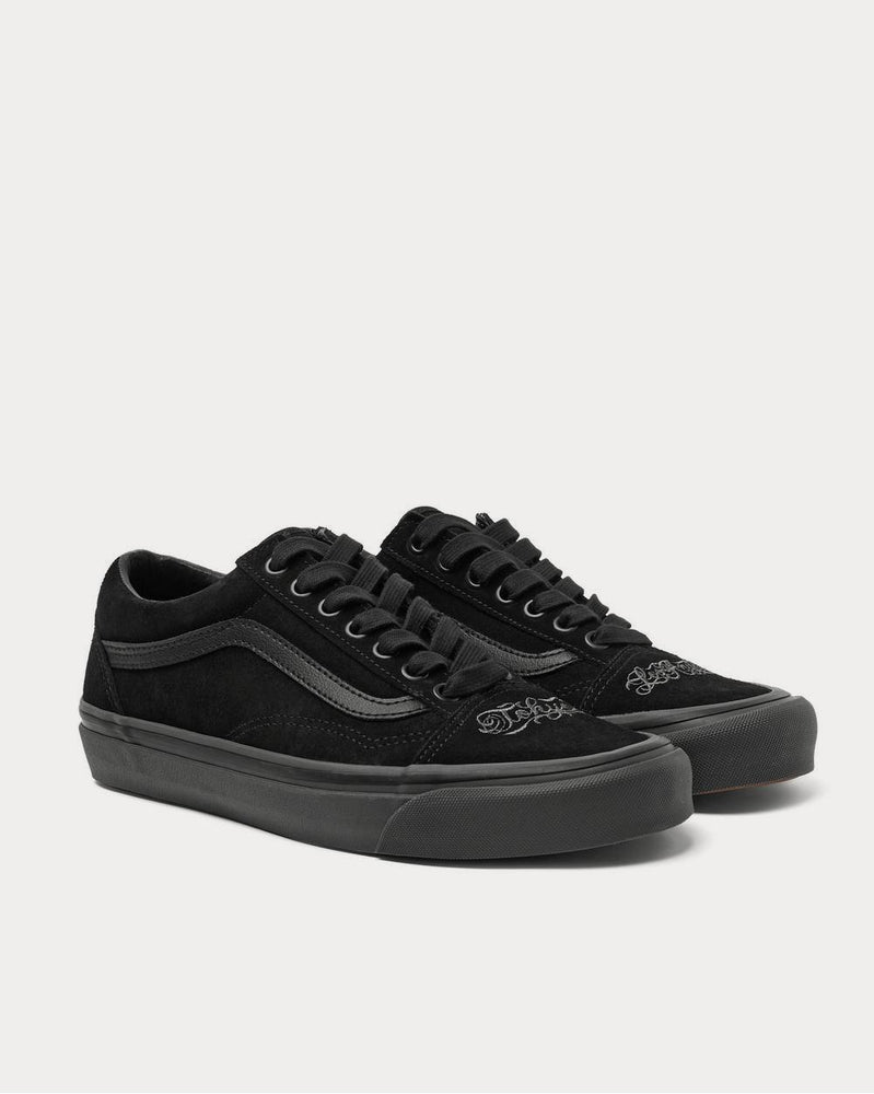 Vans X Neighborhood Old Skool 36 DX Leather-Trimmed Suede  Black low top sneakers - 2