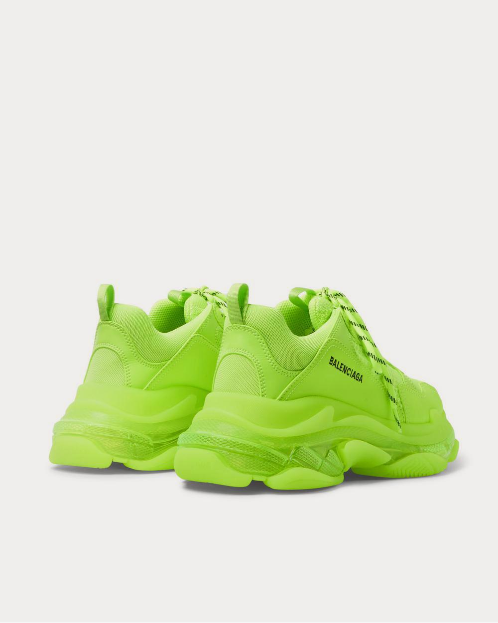 Balenciaga triple s clear sole neon green best sale