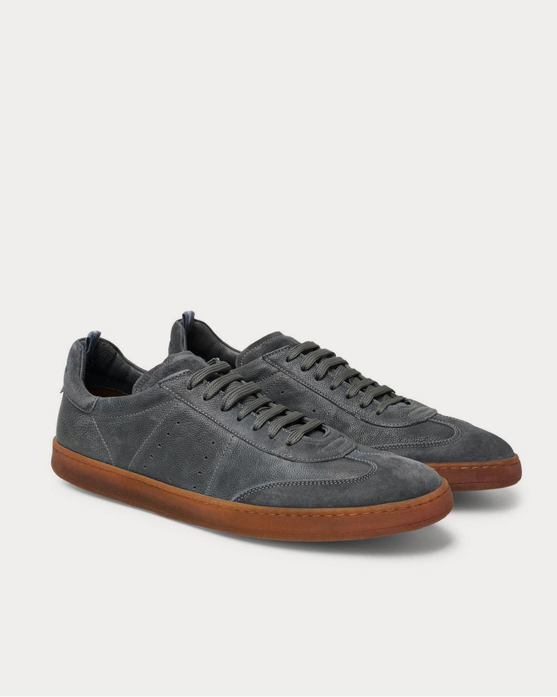 Officine Creative Kombo Nubuck-Trimmed Leather  Gray low top sneakers - 2