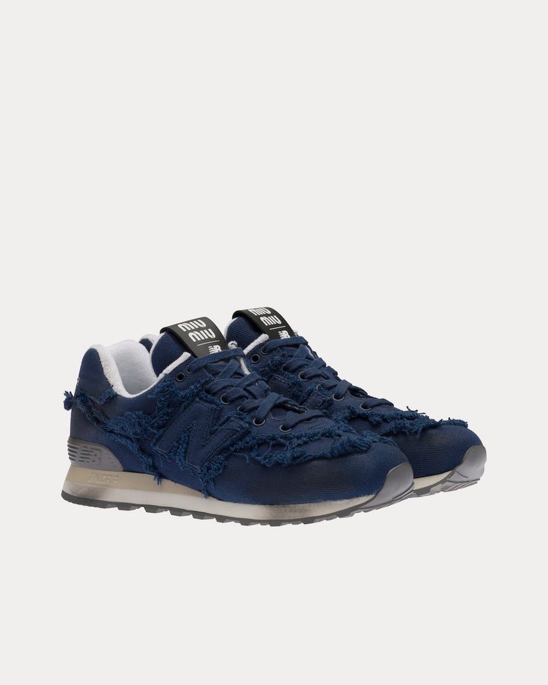 New Balance x Miu Miu 574 Denim Royal Blue Low Top Sneakers - 3