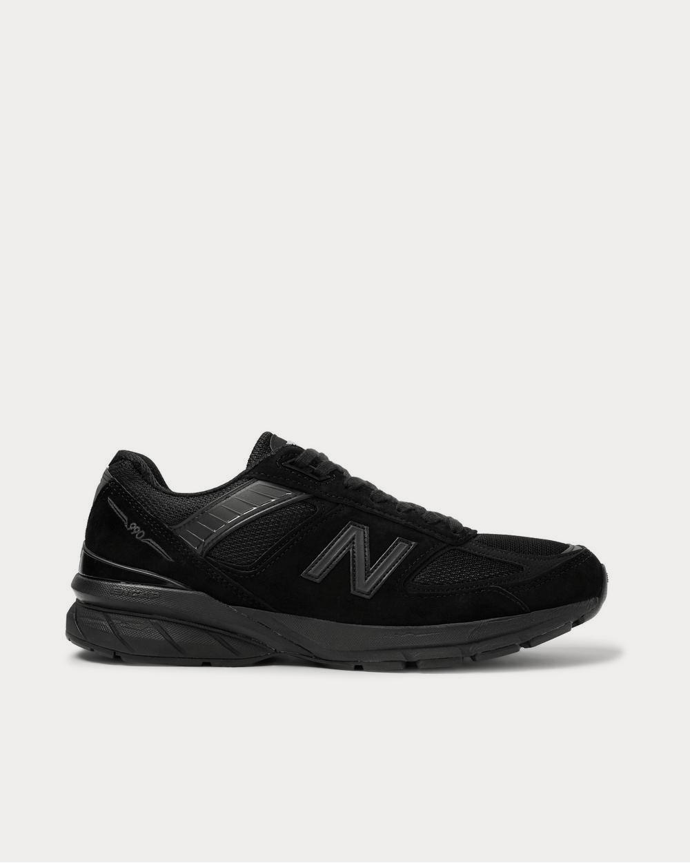 New Balance M990v5 Rubber-Trimmed Suede and Mesh Running  Black low top sneakers - 1