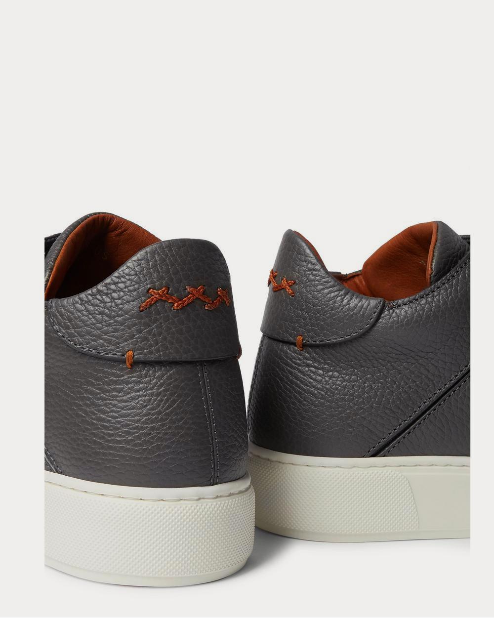 Ermenegildo Zegna Full-Grain Leather  Black low top sneakers - 5