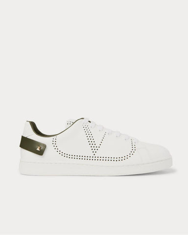 Valentino Backnet Perforated Leather  White low top sneakers