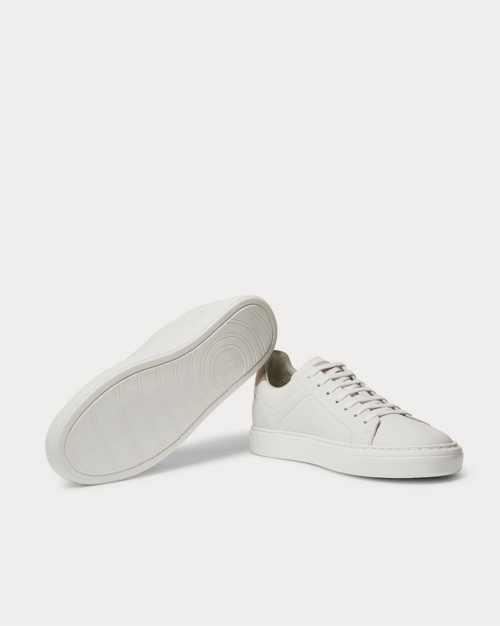 Brunello Cucinelli Suede-Trimmed Leather  White low top sneakers - 3