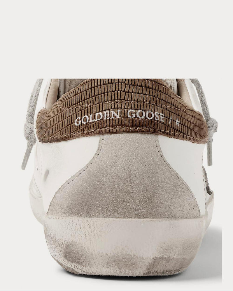 Golden Goose Superstar Distressed Leather and Suede  White low top sneakers - 4