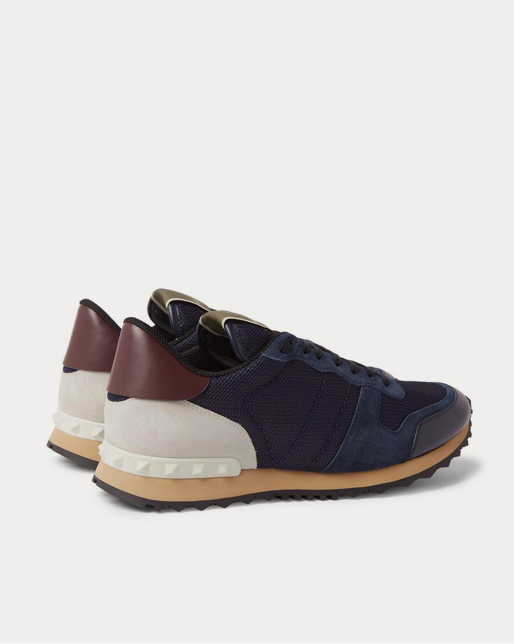 Valentino Rockrunner Mesh, Leather and Suede  Blue low top sneakers - 3