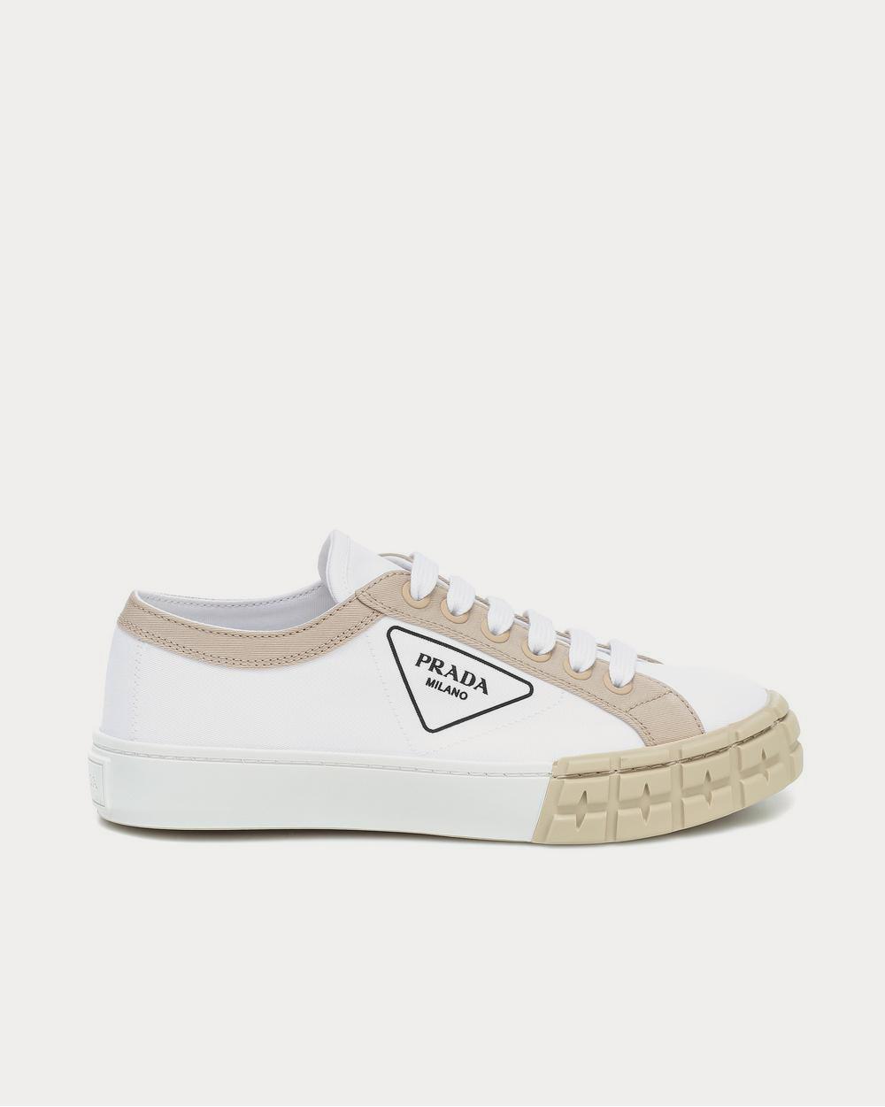 Prada Wheel gabardine White Low Top Sneakers - 1