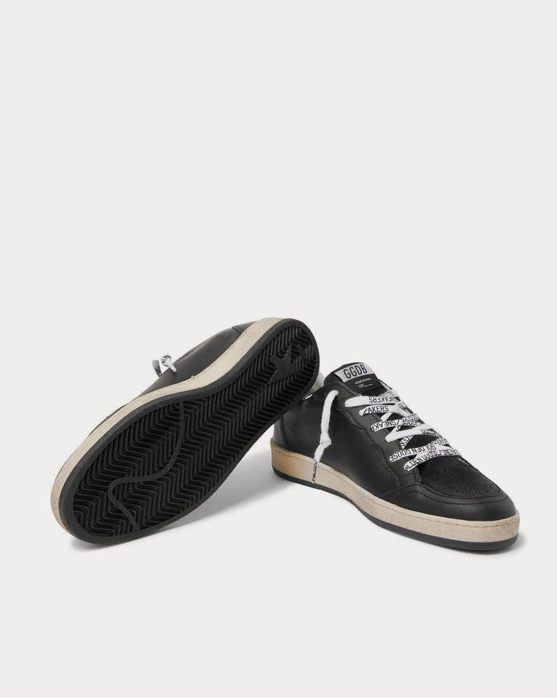 Golden Goose Ball Star Distressed Lizard-Effect Leather  Black low top sneakers - 3