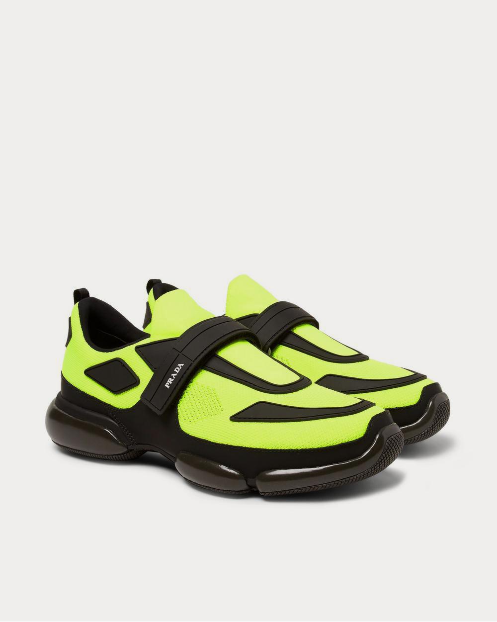 Prada Cloudbust Mesh, Rubber and Leather  Yellow low top sneakers - 2