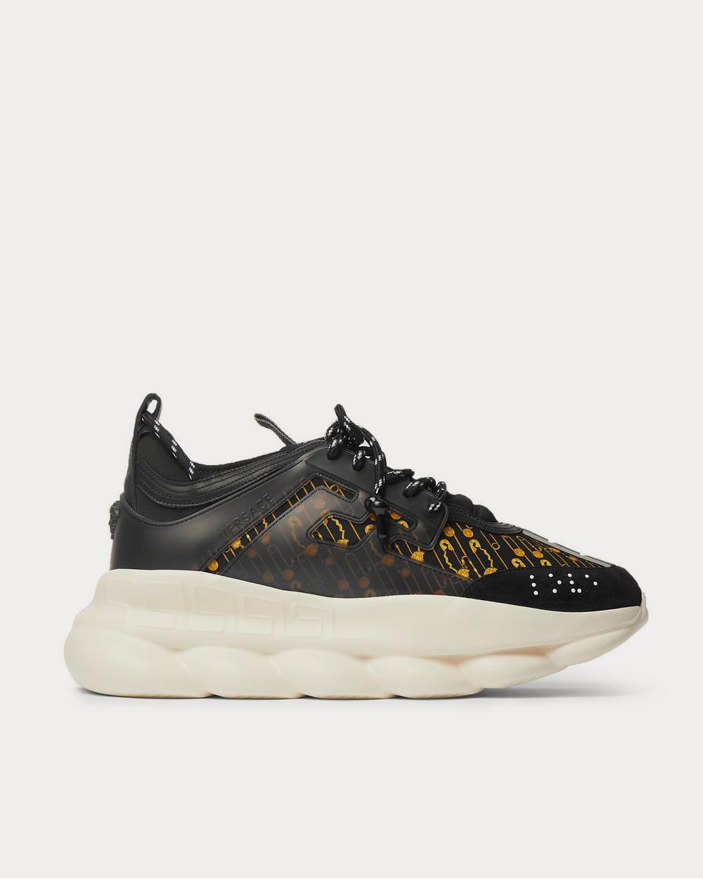 Versace Chain Reaction Panelled Shell, Rubber and Suede  Black low top sneakers - 1