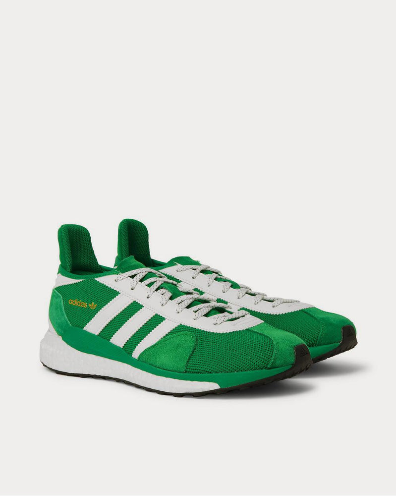 Adidas x Human Made Tokio Solar Leather-Trimmed Mesh and Suede  Green low top sneakers - 2