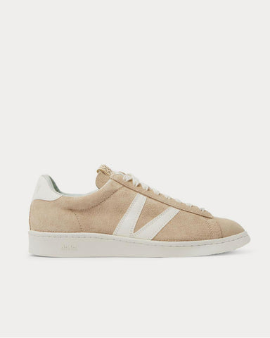 Visvim Corda-Folk Leather-Trimmed Suede  Beige low top sneakers