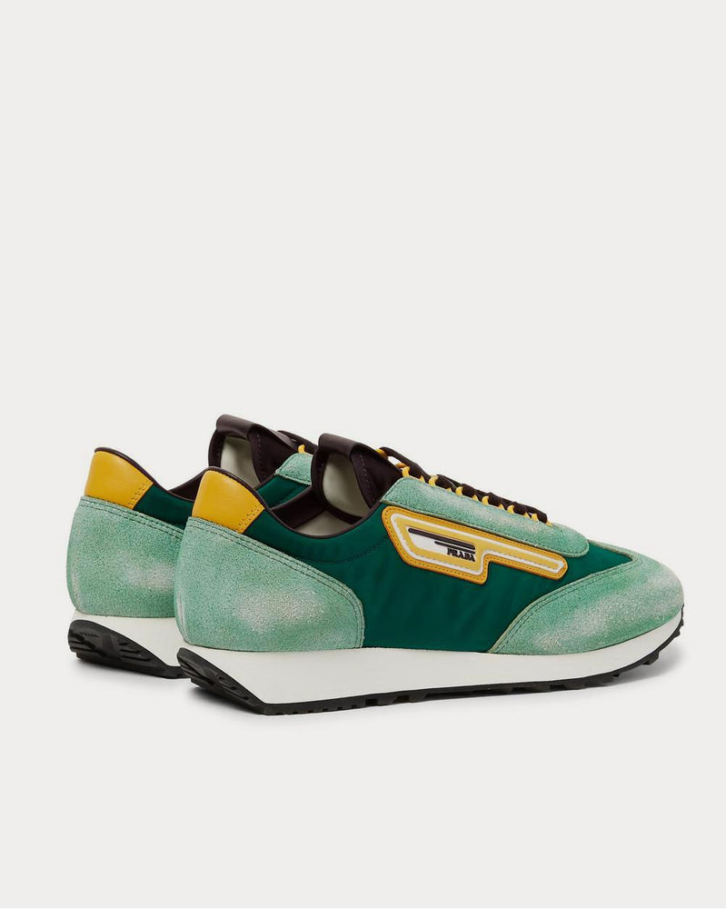 Prada Milano 70 Nylon and Suede  Green low top sneakers - 4