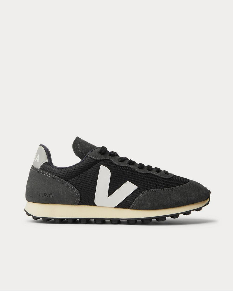 Veja Rio Branco Leather and Rubber-Trimmed Alveomesh and Suede  Black low top sneakers - 1