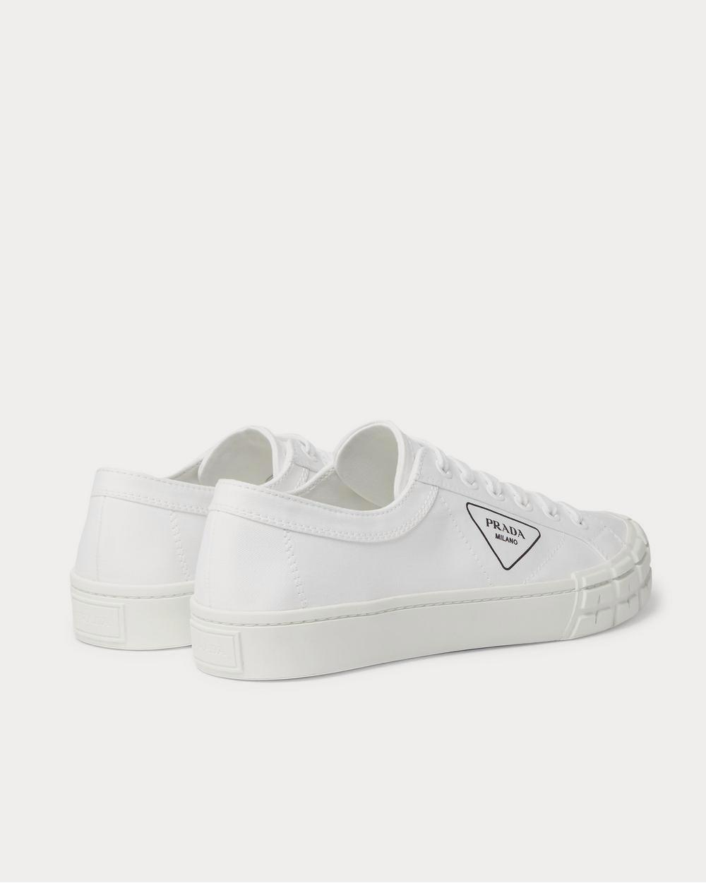 Prada Logo-Print Canvas  White low top sneakers - 4