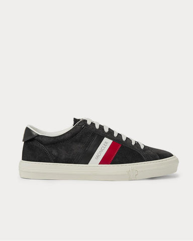 Moncler New Monaco Leather and Suede  Charcoal low top sneakers