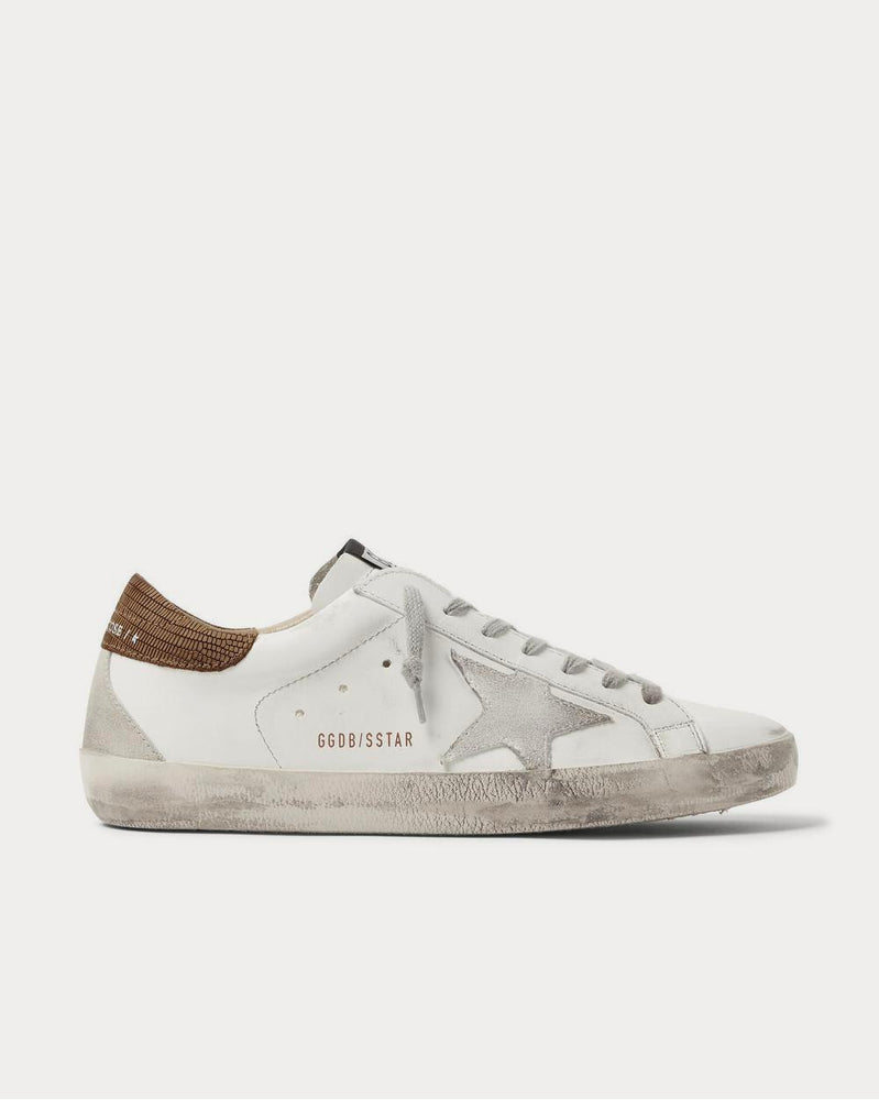 Golden Goose Superstar Distressed Leather and Suede  White low top sneakers - 1