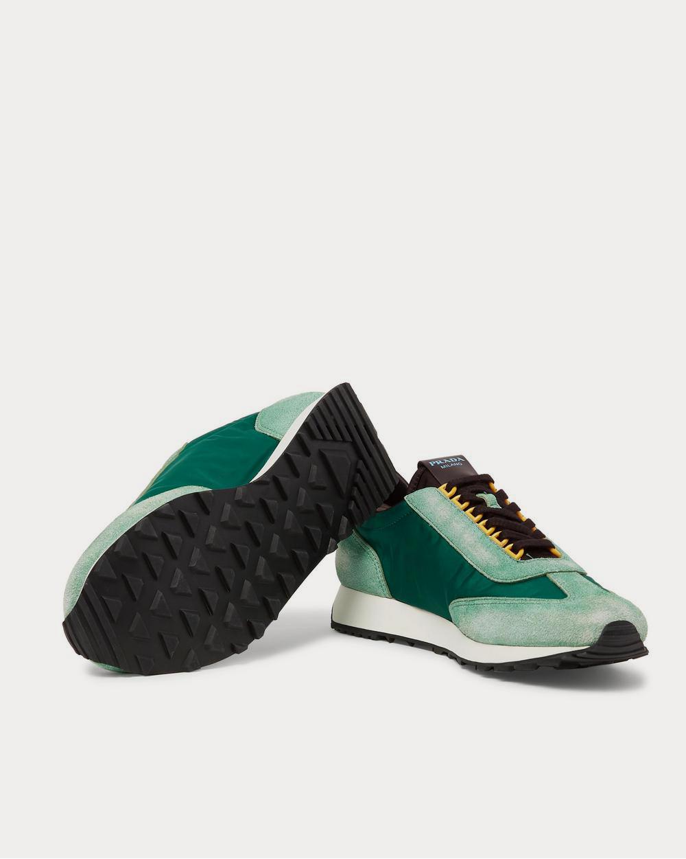 Prada Milano 70 Nylon and Suede  Green low top sneakers - 3