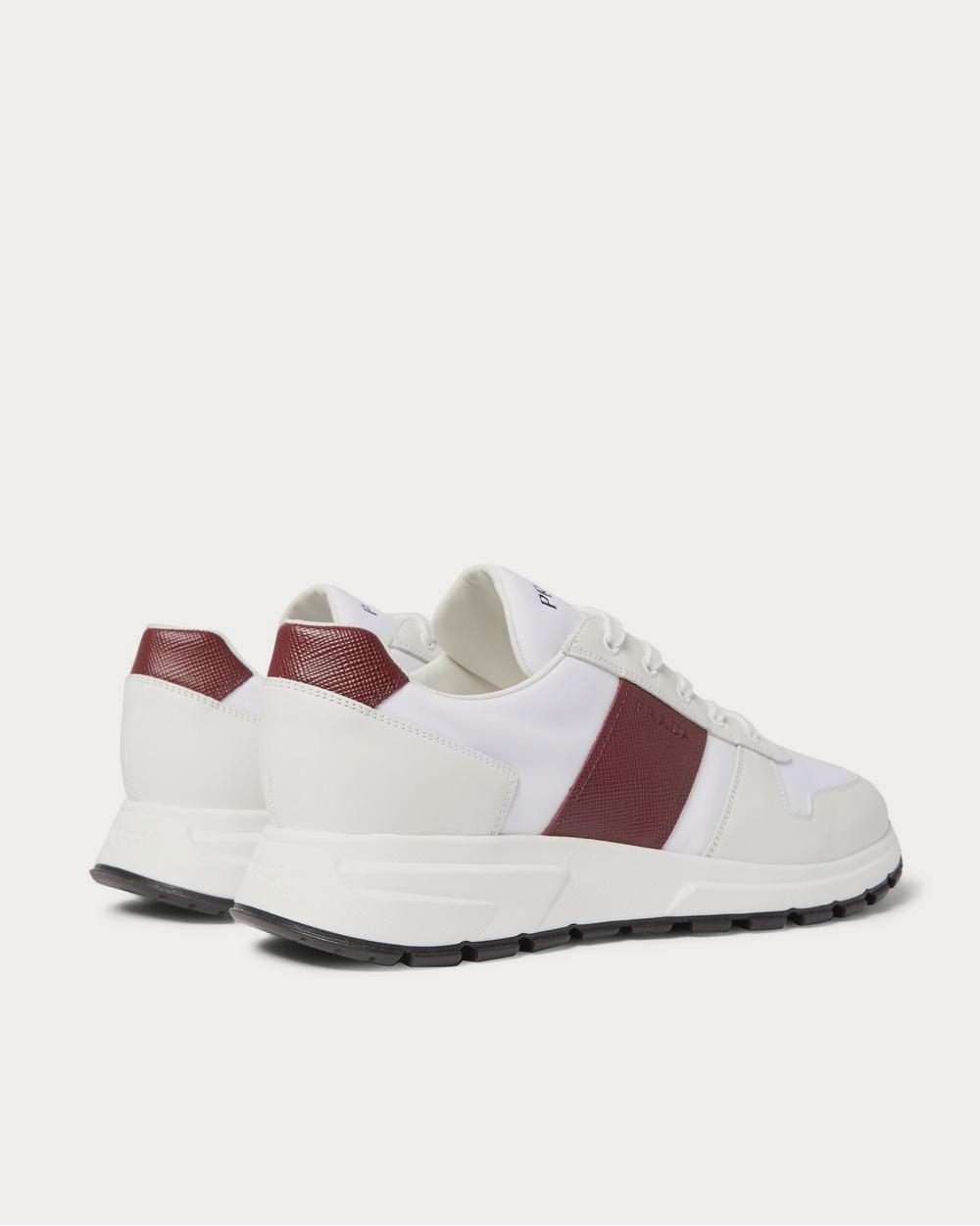 Prada Match Race Leather-Trimmed Nylon  White low top sneakers - 4