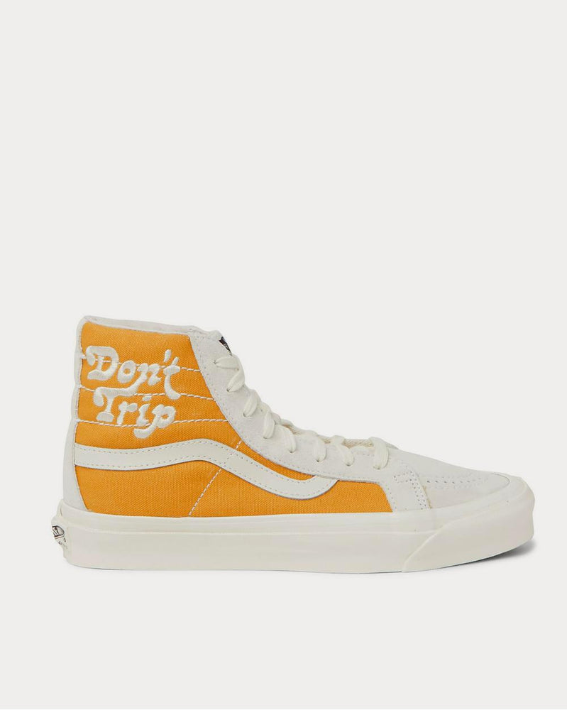 Vans X Free & Easy OG SK8-HI LX Leather-Trimmed Canvas and Suede High-Top  Yellow high top sneakers - 1