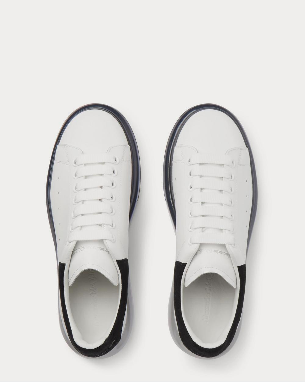 Alexander McQueen Exaggerated-Sole Suede-Trimmed Leather  White low top sneakers - 6