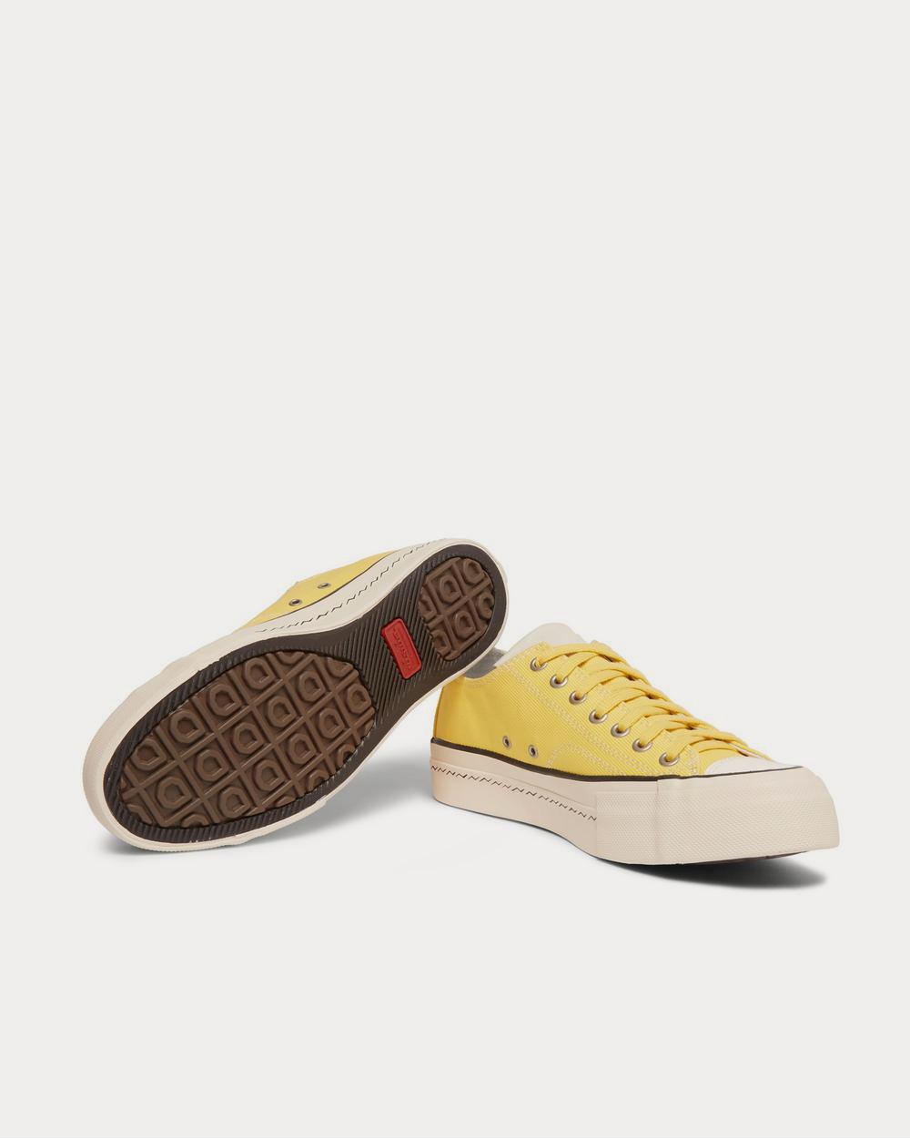 Visvim Skagway Leather-Trimmed Canvas  Yellow low top sneakers - 3