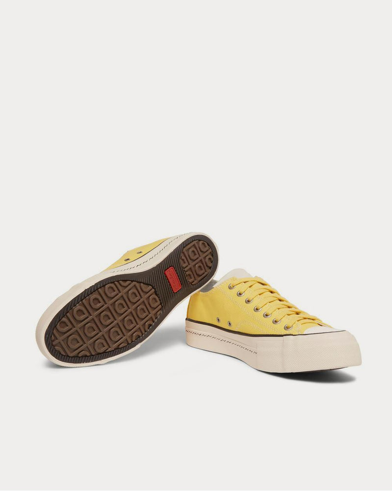 Visvim Skagway Leather-Trimmed Canvas  Yellow low top sneakers - 3