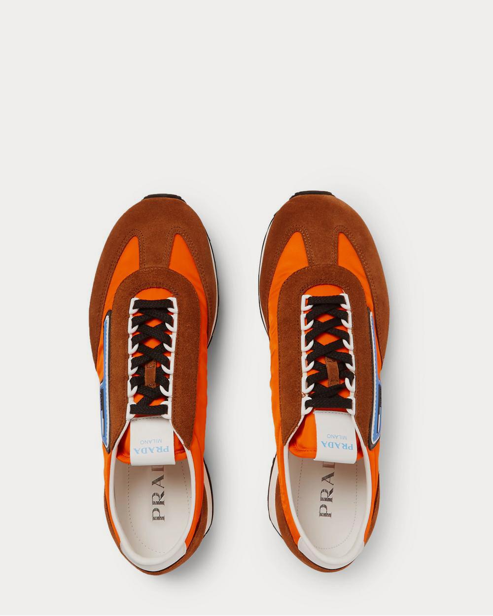 Prada Milano 70 Rubber and Leather-Trimmed Nylon  Orange low top sneakers - 6