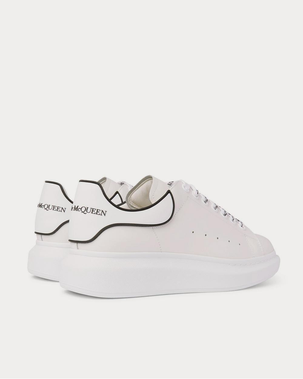 Alexander McQueen Exaggerated-Sole Rubber-Trimmed Leather  White low top sneakers - 3