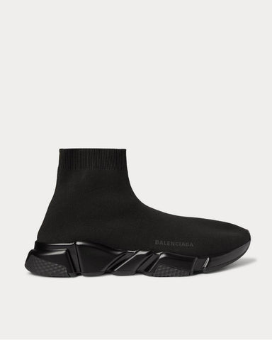 Balenciaga Speed Sock Stretch-Knit Slip-On  Black high top sneakers