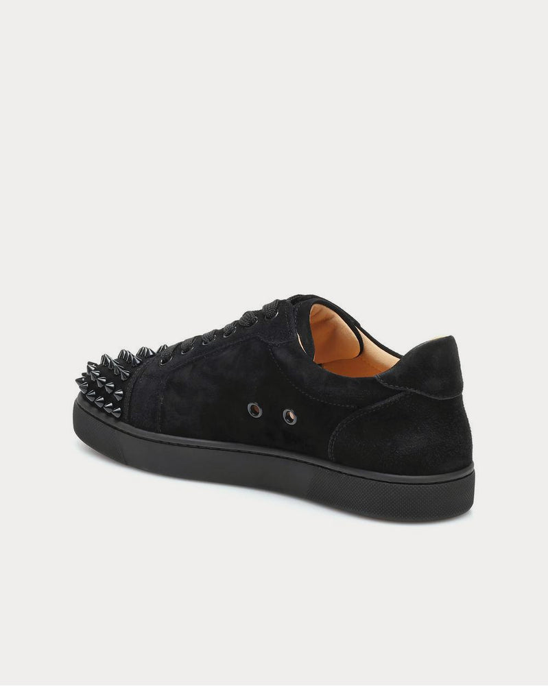 Christian Louboutin Vieira Spikes suede Black Low Top Sneakers - 3