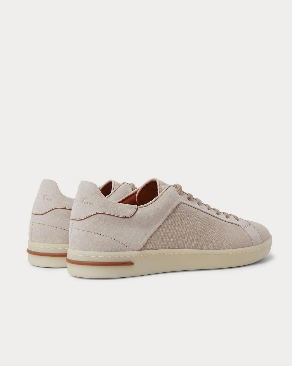 Loro Piana Traveller Suede and Canvas  Beige low top sneakers - 4